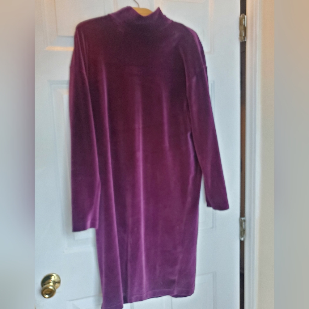 Lands End soft stretchy velour dress Womens Medium 10-12
